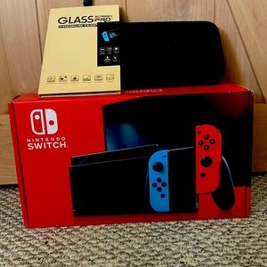 Nintendo switch with case and screen protector never used or opened.